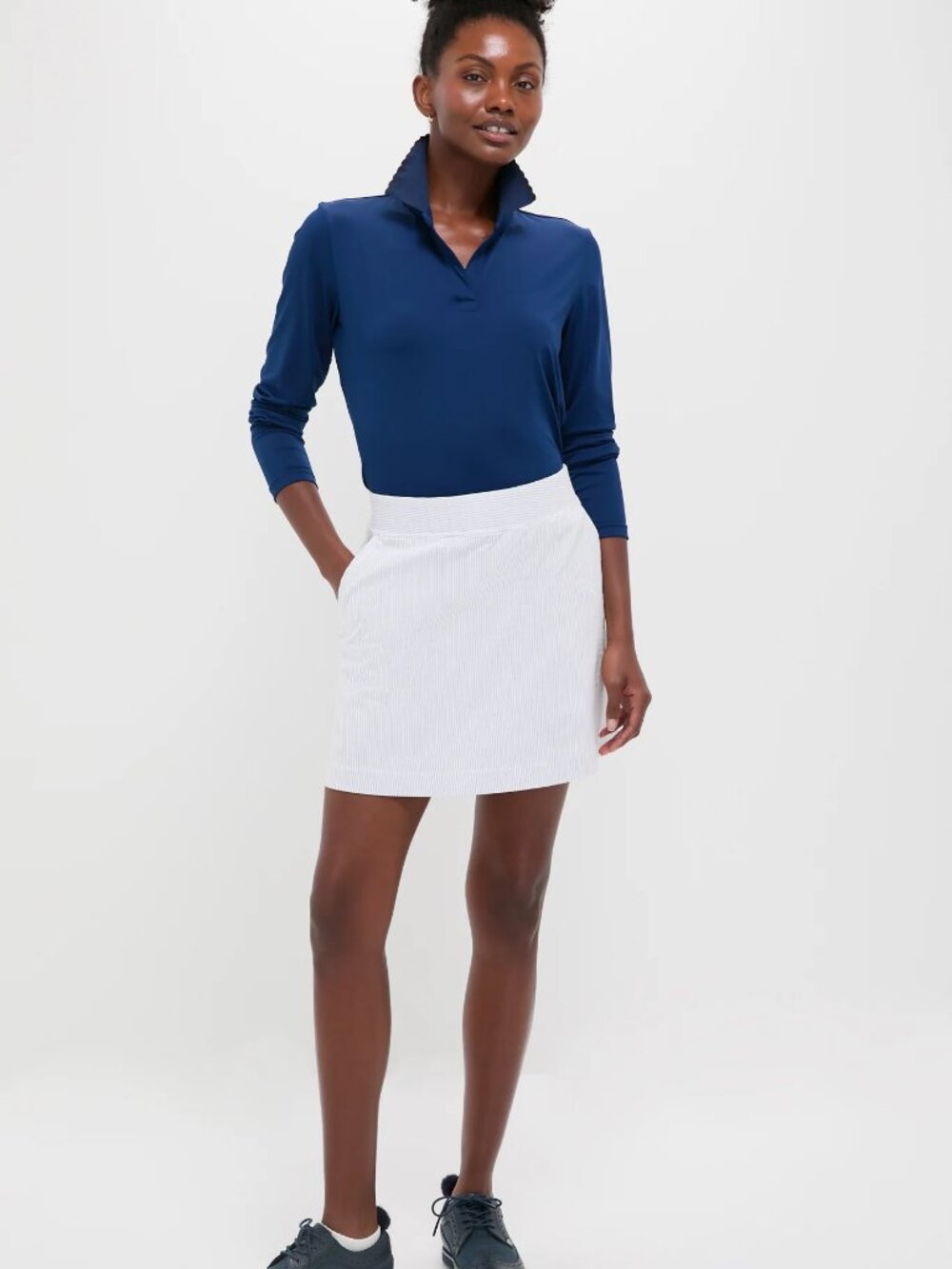Tuckernuck Performance Long Sleeve Polo Shirt Blue Size L
